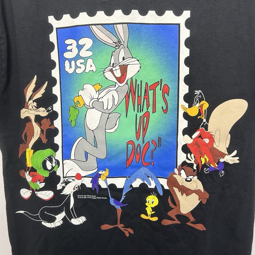 Vintage 1997 Bugs Bunny Stamp‎ Collection T-Shirt Looney Tunes Size S/M - Picture 2 of 5